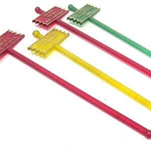 4 Stirrers with Sayings Swizzle Stick Mixed Drink Very Vintage 1950's